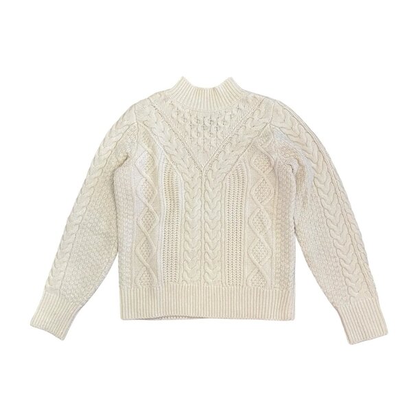 Abercrombie & Fitch Sweaters - Abercrombie & Fitch Mock Neck Cable Knit Sweater S Cream